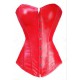 Corset simili cuir rouge